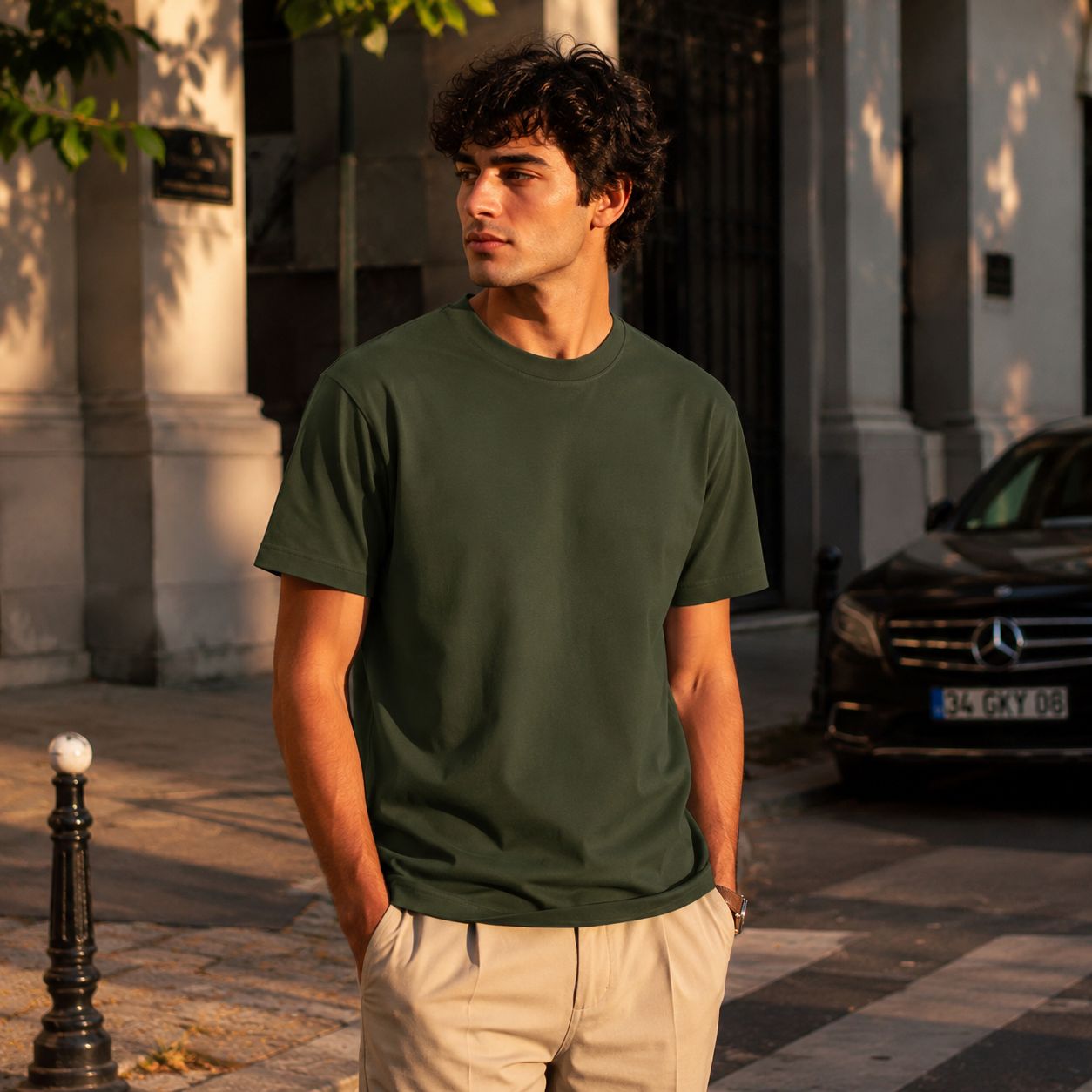 Men's Minimalist Oversized T-Shirt – 100% Cotton Breathable Premium Tee