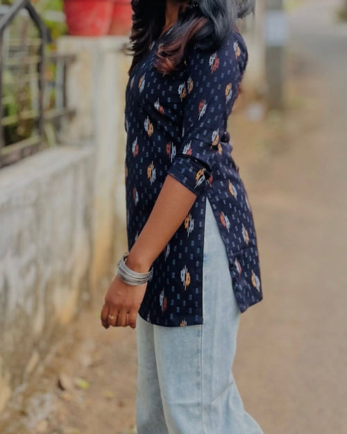 Women's Cotton Short Kurta – Breathable Double-Stitched Casual Kurti
